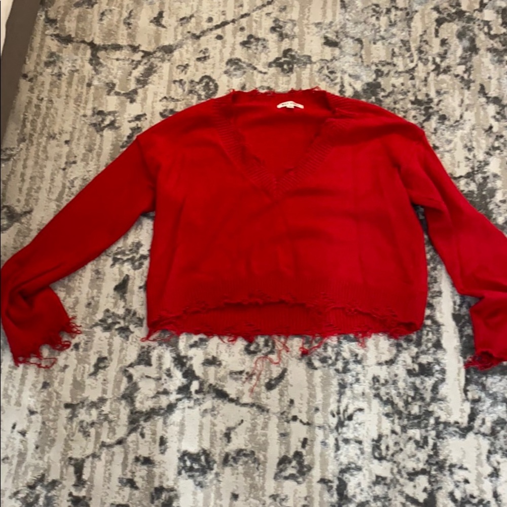 Wild honey red cropped sweater